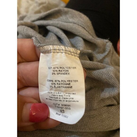 Lush women's grey flared sleeve with corset tie bottom pullover sweater size XS - Picture 5 of 7